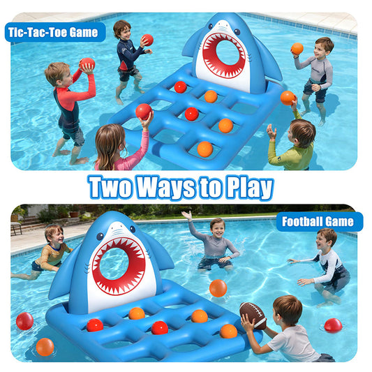 Inflatable Shark Pool Tic‑Tac‑Toe & Throwing Game Toy