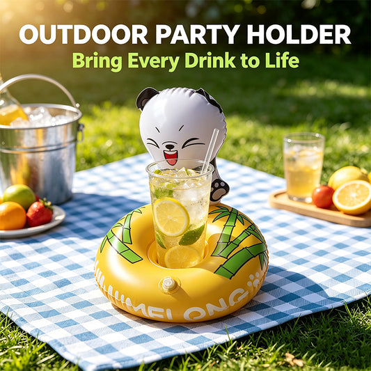 Cute Panda Inflatable Floating Cup Holder