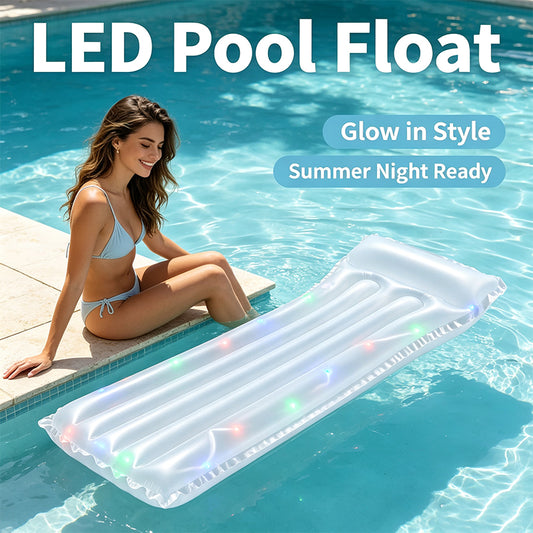 LED Light‑Up Inflatable Pool Float Raft
