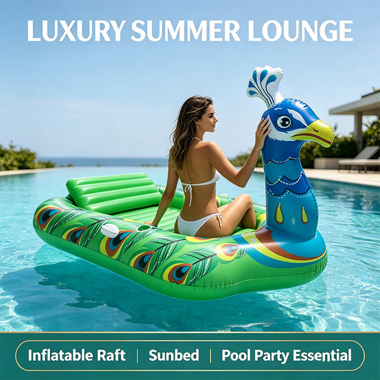 Giant Inflatable Peacock Pool Float Lounge