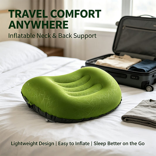 Inflatable Travel Pillow for Neck & Back Support