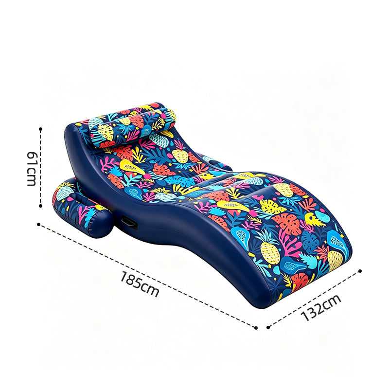 Inflatable Tropical Print Floating Lounger Chair