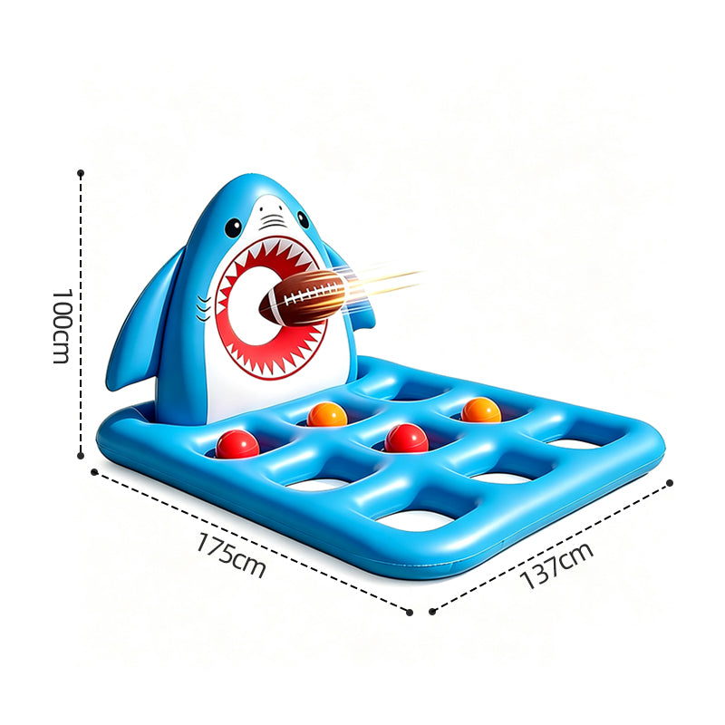 Inflatable Shark Pool Tic‑Tac‑Toe & Throwing Game Toy
