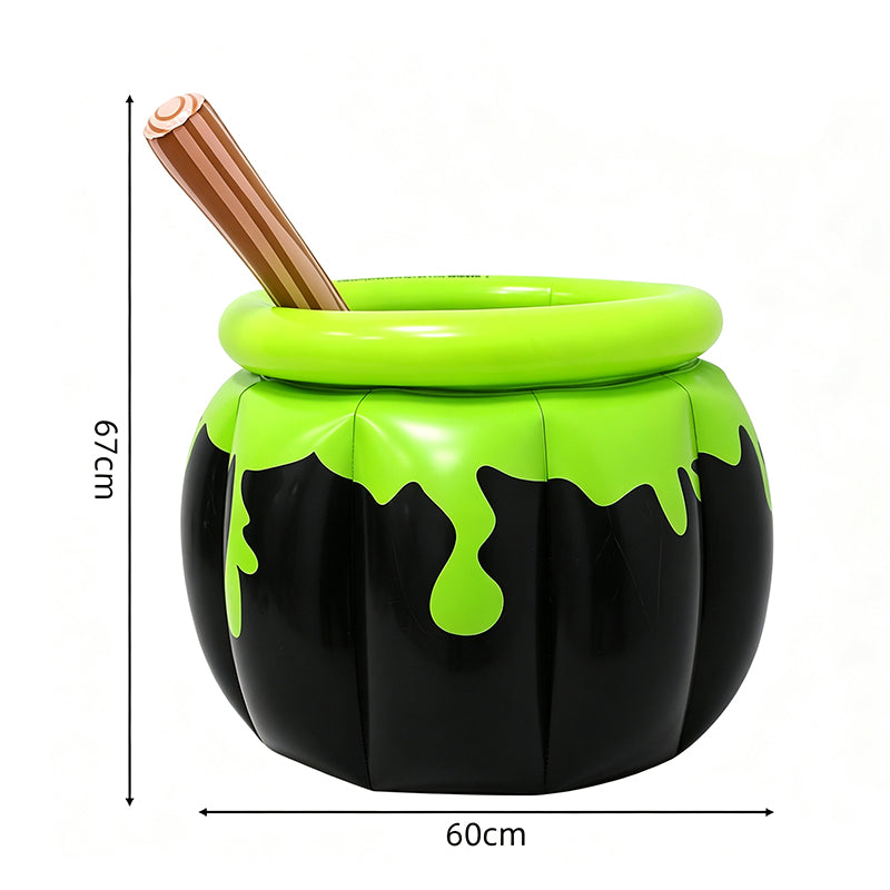 Halloween Pumpkin Witch Cauldron Inflatable Ice Bucket
