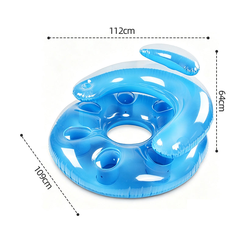 Clear Blue Inflatable Pool Lounge Chair Float