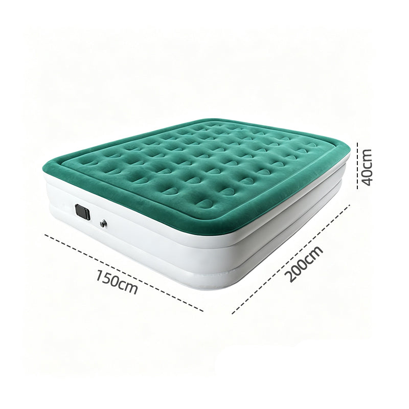 Queen Size Flocked Air Mattress with Built-in Pump