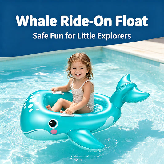 Whale Ride‑On Kids Pool Float