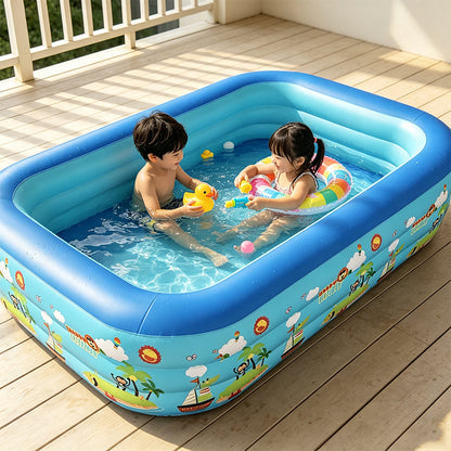 Rectangular Family Inflatable Swimming Pool 145x100x50cm