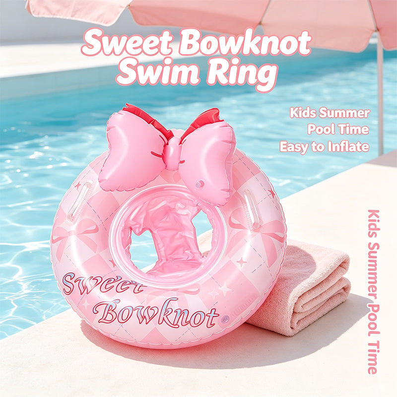 Kids Sweet Bowknot Inflatable Seat Swim Ring
