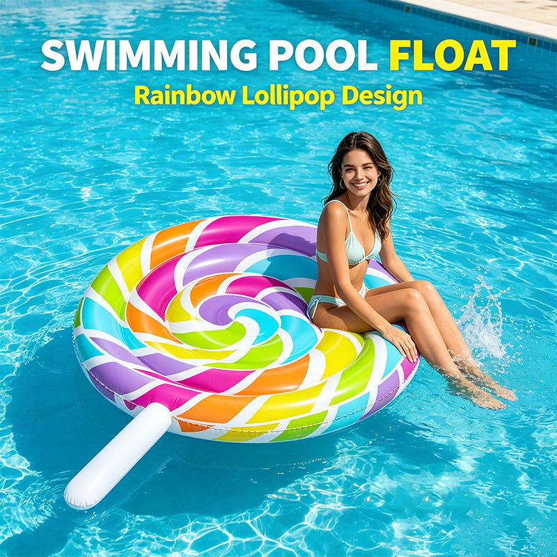 Rainbow Lollipop Inflatable Pool Float