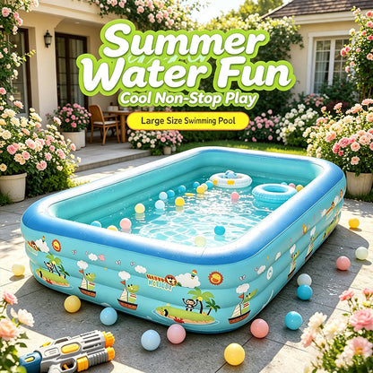 Rectangular Family Inflatable Swimming Pool 290x175x55cm