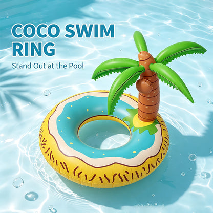 Inflatable Coconut Palm Tree Swim Ring