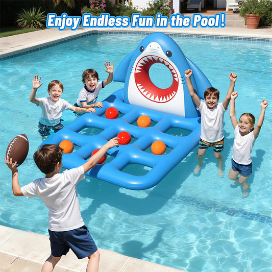 Inflatable Shark Pool Tic‑Tac‑Toe & Throwing Game Toy