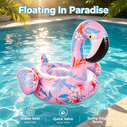 Floral Flamingo Inflatable Pool Float