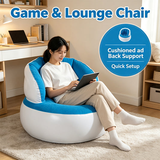 Blue‑White Inflatable Game Lounge Sofa Chair