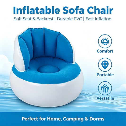 Blue‑White Inflatable Game Lounge Sofa Chair