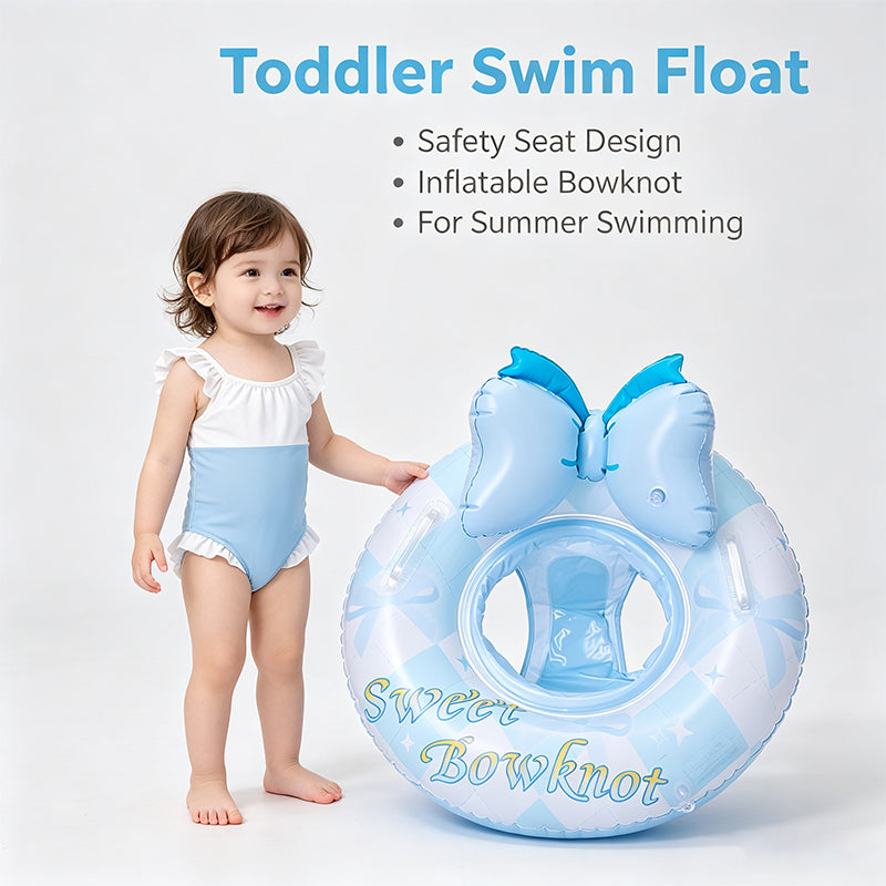 Kids Sweet Bowknot Inflatable Seat Swim Ring