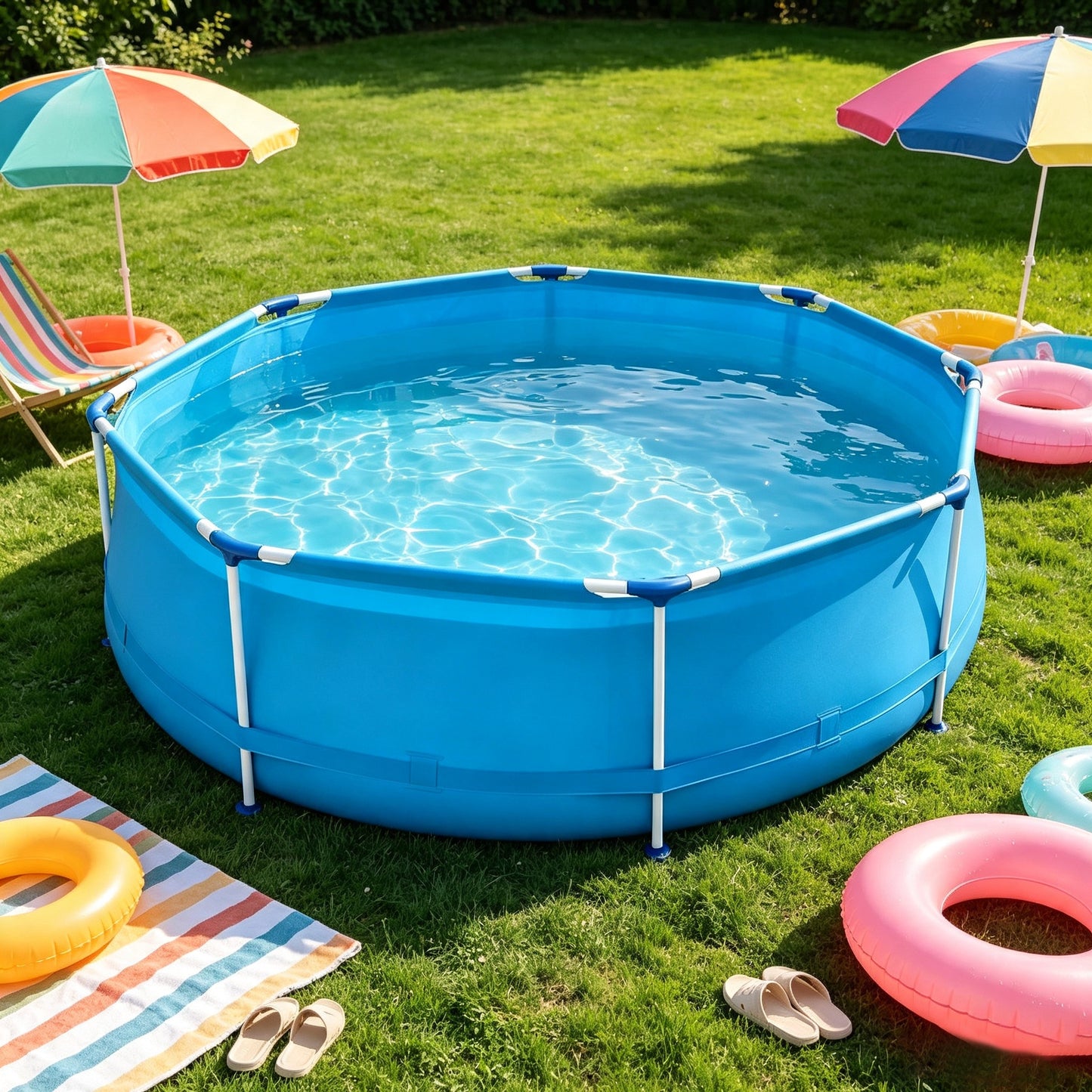 Round Metal Frame Swimming Pool 244x76cm