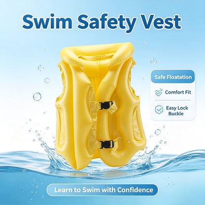 Yellow Kids Inflatable Swim Safety Vest