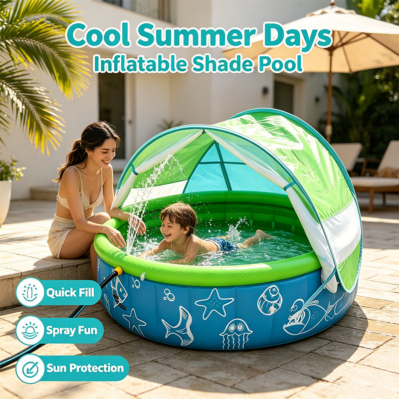 Inflatable Shade Pool with Sprinkler