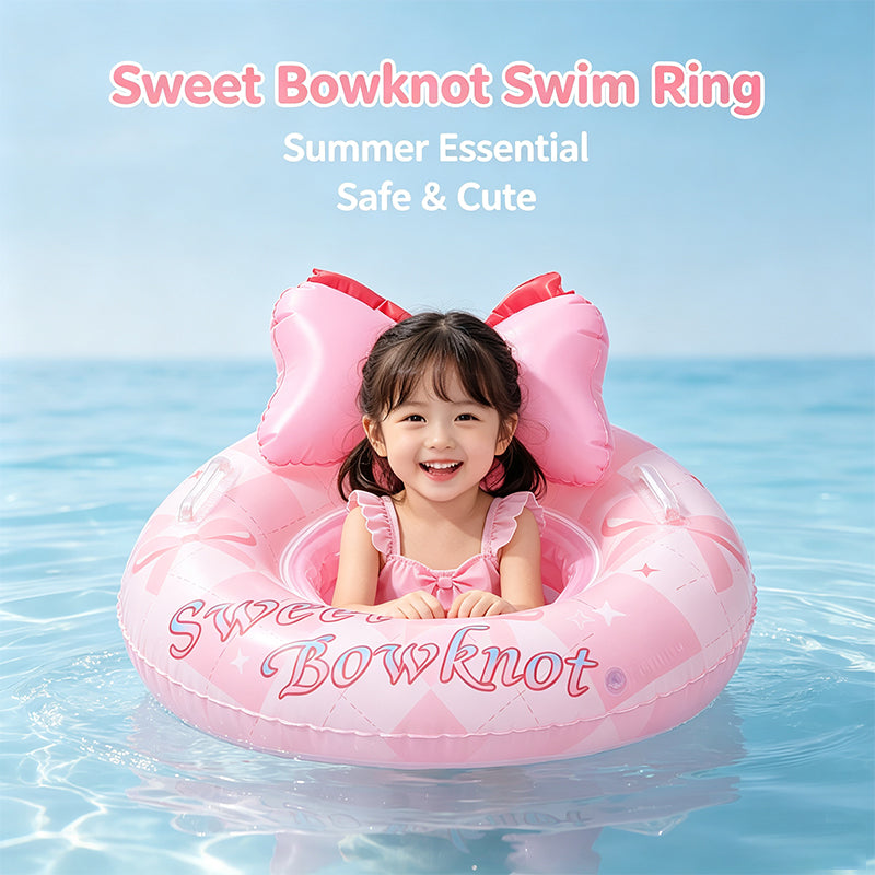 Kids Sweet Bowknot Inflatable Seat Swim Ring