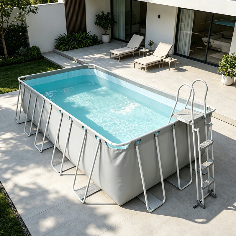 Grey Metal Frame Swimming Pool