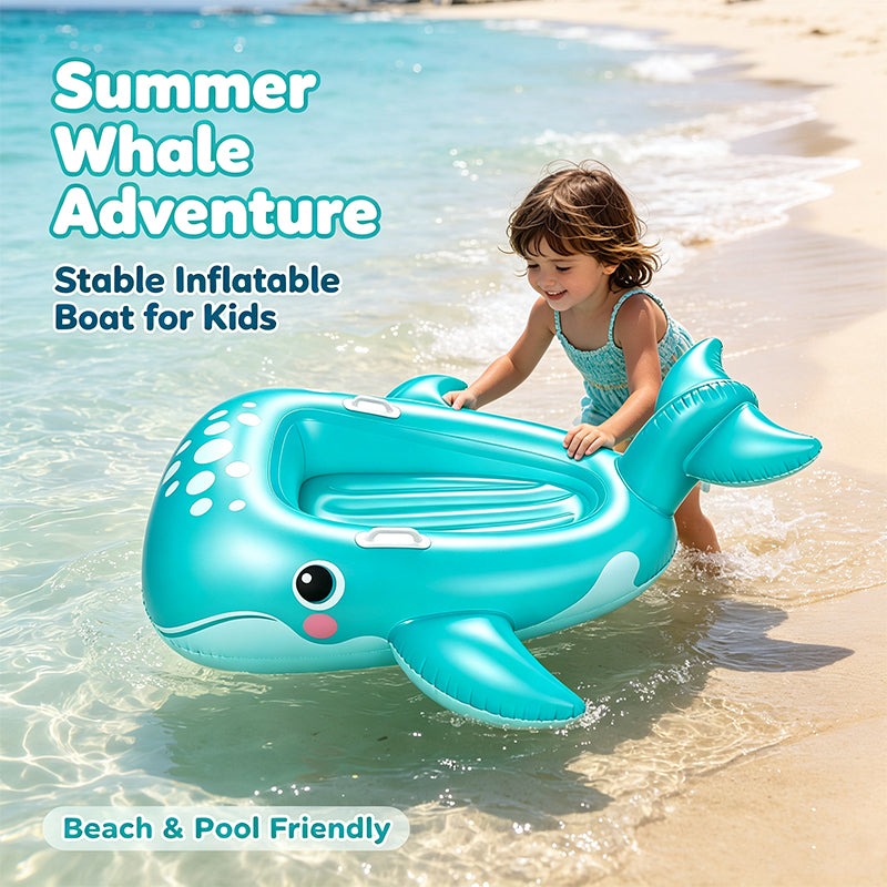 Whale Ride‑On Kids Pool Float