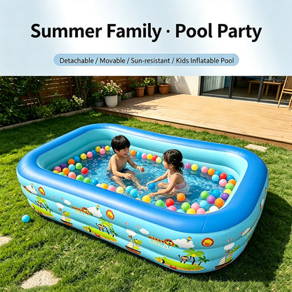 Rectangular Family Inflatable Swimming Pool 112x93x30cm