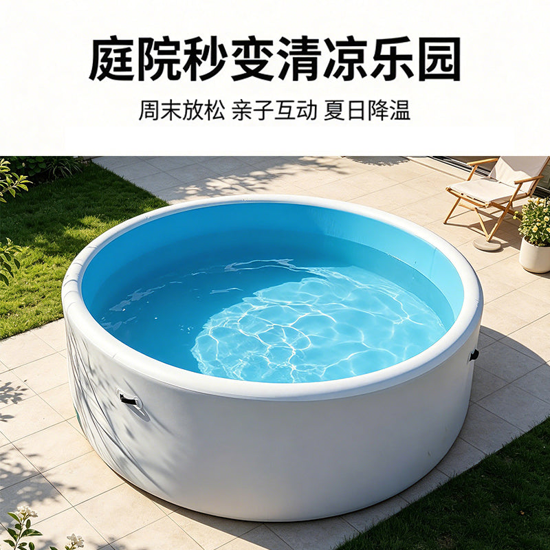 充气游泳池拉丝水池家用户外圆形pvc折叠拉丝充气泳池工厂定制