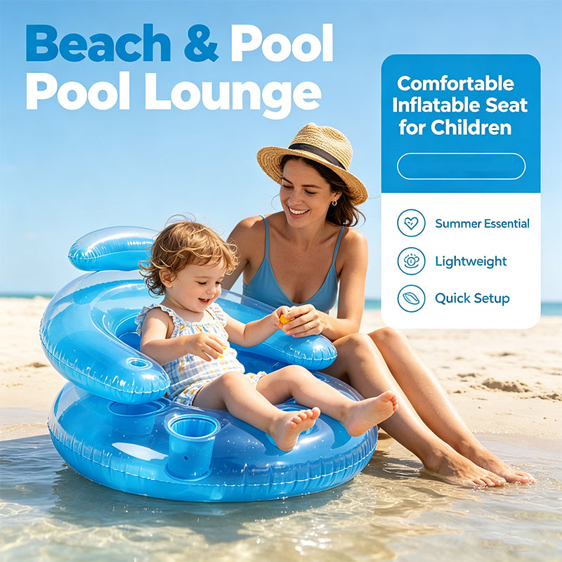 Clear Blue Inflatable Pool Lounge Chair Float