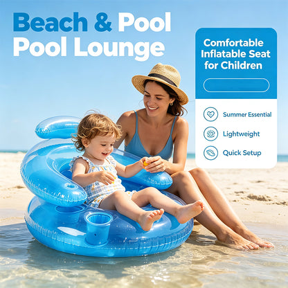 Clear Blue Inflatable Pool Lounge Chair Float
