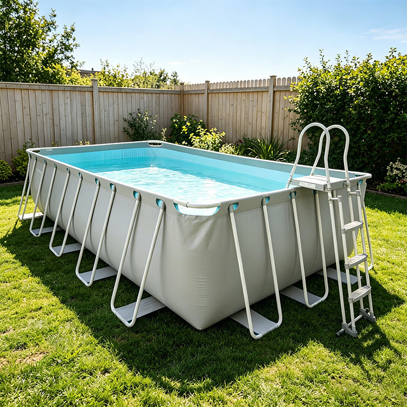 Grey Metal Frame Swimming Pool