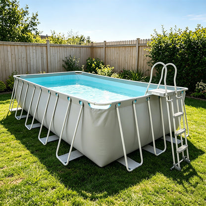 Grey Metal Frame Swimming Pool