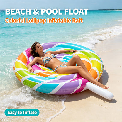 Rainbow Lollipop Inflatable Pool Float