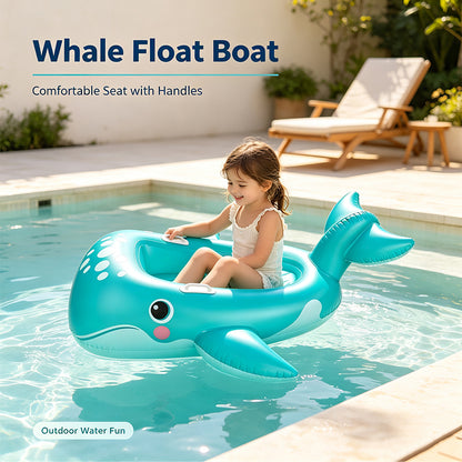 Whale Ride‑On Kids Pool Float
