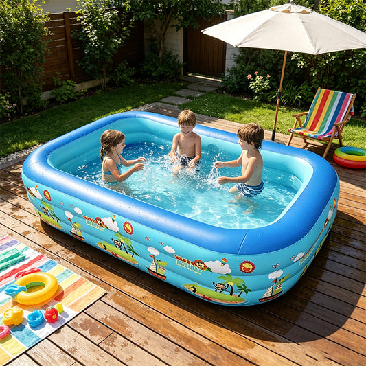 Rectangular Family Inflatable Swimming Pool 290x175x55cm