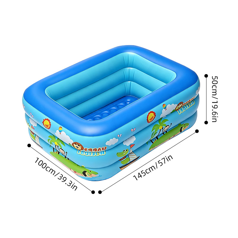 Rectangular Family Inflatable Swimming Pool 145x100x50cm