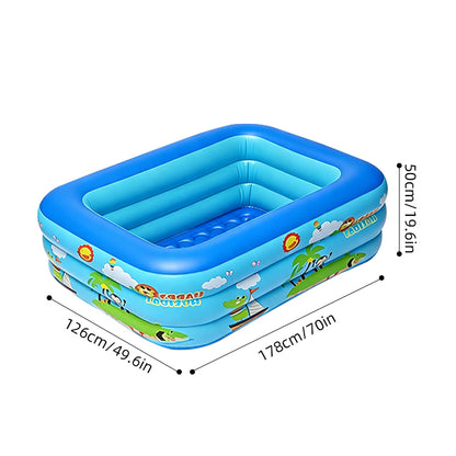 Rectangular Family Inflatable Swimming Pool 178x126x50cm