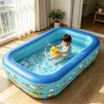 Rectangular Family Inflatable Swimming Pool 112x93x30cm