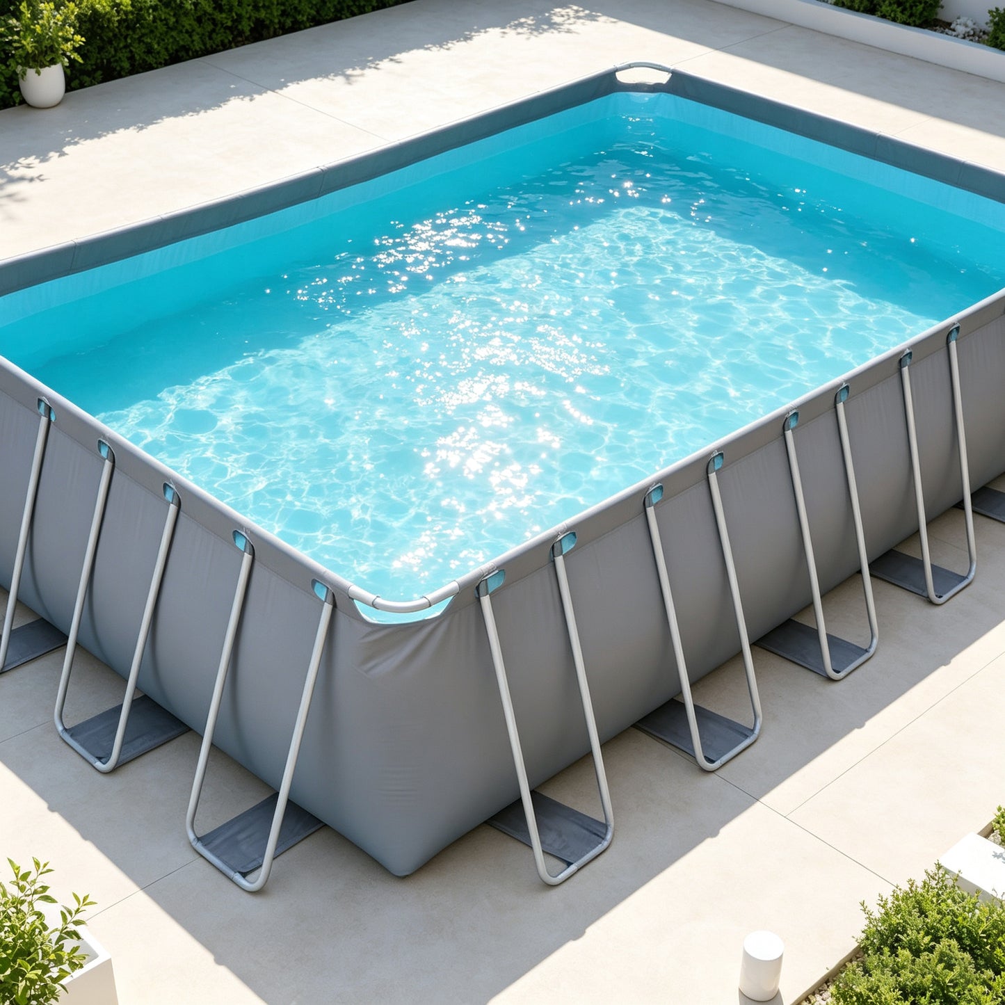 Grey Metal Frame Swimming Pool