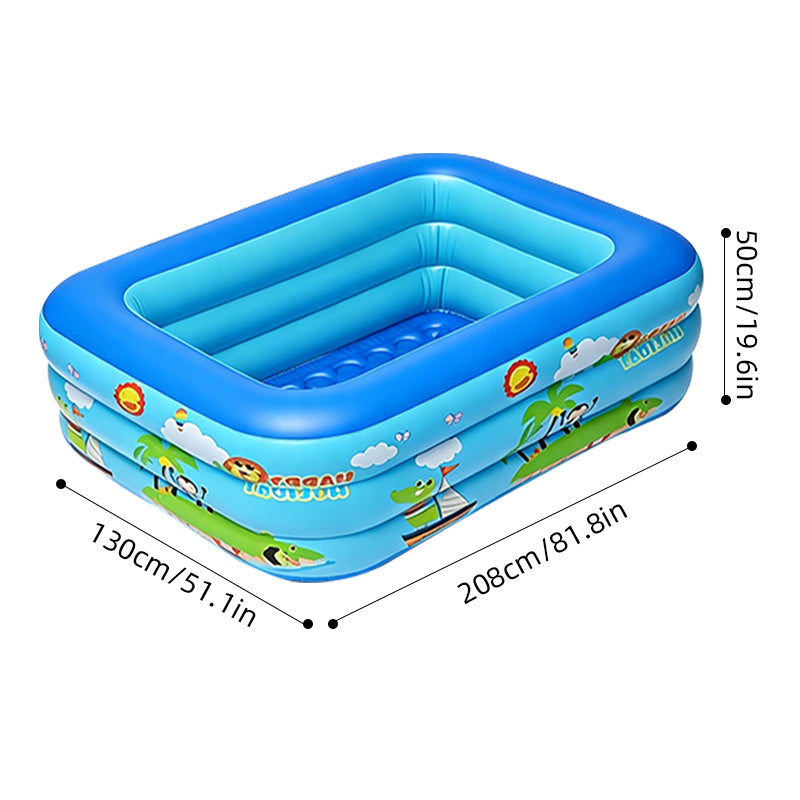Rectangular Family Inflatable Swimming Pool 208x130x50cm