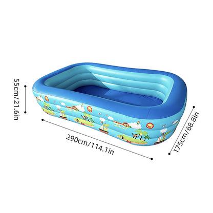 Rectangular Family Inflatable Swimming Pool 290x175x55cm