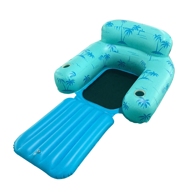 Inflatable Pool Lounge Chair with Footrest