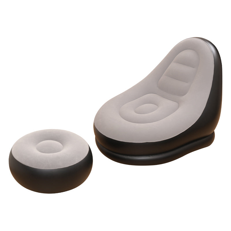 Flocked Inflatable Lounge Sofa with Ottoman Set