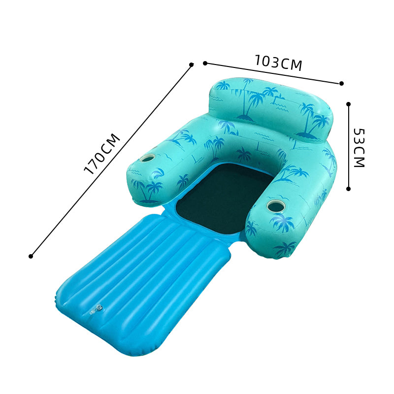 Inflatable Pool Lounge Chair with Footrest