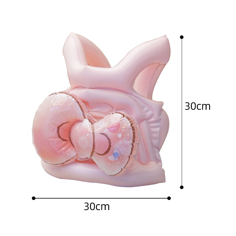 Cute Bow Pink Kids Inflatable Swim Vest