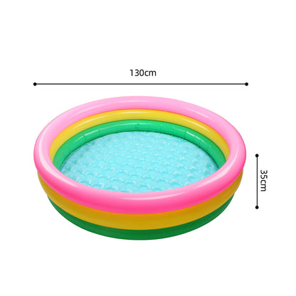 Rainbow 3‑Ring Inflatable Kids Play Pool