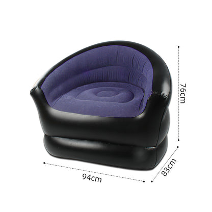 Black Flocked Inflatable Lounge Sofa Chair